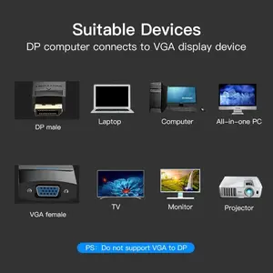 Vention DP to VGA Converter 0.15M Black | HBFBB