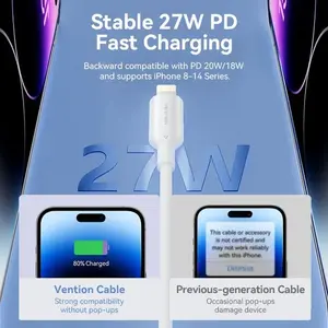Vention USB 2.0 Type-C Male to Lightning Male 3A Cable | 2M (LAKWH)