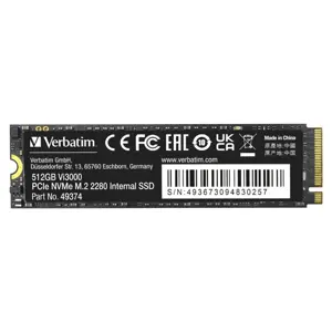 Verbatim Vi3000 512GB M.2 2280 NVMe PCle Gen 3x4 Solid State Drive