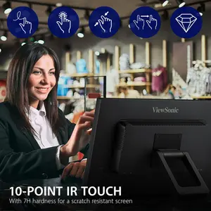 ViewSonic TD2423 24 Inch 1080p Touch Screen Monitor, 10-Point, USB Hub IR Touch, HDMI, DisplayPort, VGA, USB Hub, Eye Care, Anti Glare, Dual Speakers, Tilt