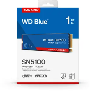 WD Blue SN5100 1TB NVMe SSD, M.2 2280, PCIe Gen 4.0, Internal Solid State Drive - Read Speeds Up to 7100MB/s
