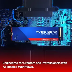 WD Blue SN5100 500GB NVMe SSD, M.2 2280, PCIe Gen 4.0, Internal Solid State Drive - Read Speeds Up to 6,600MB/s