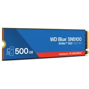 WD Blue SN5100 500GB NVMe SSD, M.2 2280, PCIe Gen 4.0, Internal Solid State Drive - Read Speeds Up to 6,600MB/s