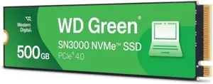 WD Green SN3000 500GB M.2 2280 NVMe PCle Gen 4x4 Solid State Drive