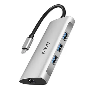 WiWu 6 in 1 (631STR) Type-C Hub - Silver