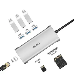 WiWu 6 in 1 (631STR) Type-C Hub - Silver
