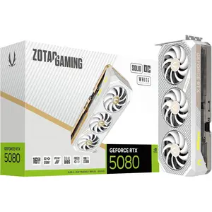 ZOTAC GAMING GeForce RTX 5080 SOLID OC White Edition Graphics Card, DLSS 5, 16GB GDDR7, 256-bit 30 Gbps, PCIE 5.0, IceStorm 3.0 Advanced Cooling, Spectra 2.0 ARGB Lighting - White