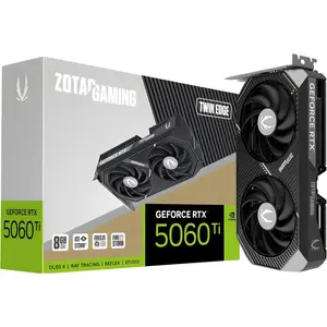 ZOTAC GAMING GeForce RTX 5060 Ti Twin Edge 8GB GDDR7 Graphics Card, Dual Fan, IceStorm 2.0 Advanced Cooling, PCI Express 5.0 x8, Black