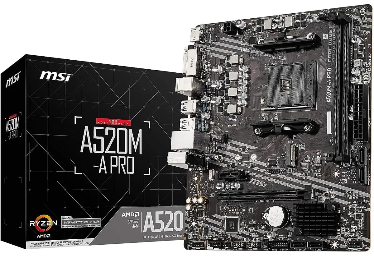 MSI A520M-A PRO AMD AM4 DDR4 MicroATX Motherboard