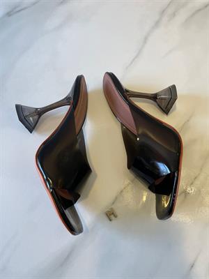 Amina Muaddi black patent heels - 10.5cm Heels - Size 38