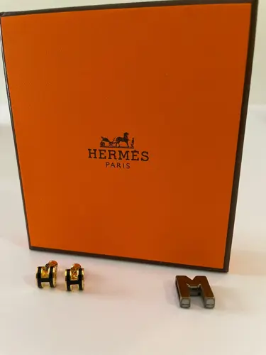 Hermes mini POP H earrings - Black 