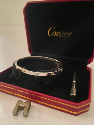 Cartier Love bangle with Stones Thin - Silver   