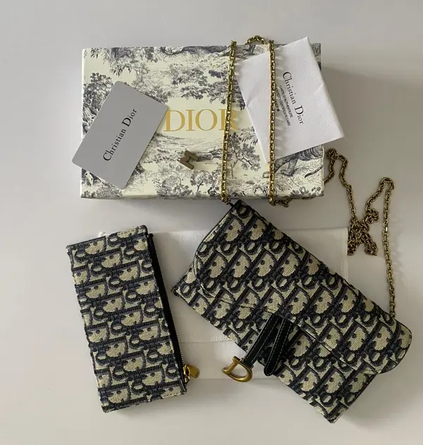 Dior Small Saddle Pouch with Chain - 19cm 