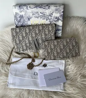 Dior Small Saddle Pouch with Chain 