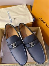 LV men Loafers Silver buckle - Blue,  Size 43/44- US 10