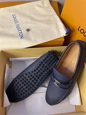 LV men Loafers Silver buckle - Blue,  Size 43/44- US 10