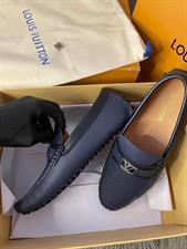 LV men Loafers Silver buckle - Blue,  Size 43/44- US 10