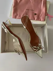 Amina Muaddi Silver - Size 39.5