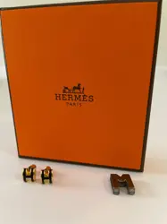 Hermes mini POP H earrings - Black 
