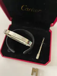Cartier Love bangle plain (Classic) - Silver 
