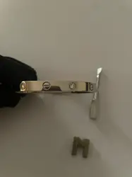 Cartier Love bangle with stones (Classic) - Silver 