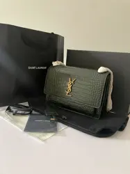 YSL Sunset Green Croc pattern 19 Carat - 22cm 