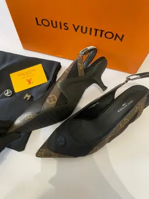 LV Slingback Kitten Heels - Size 41