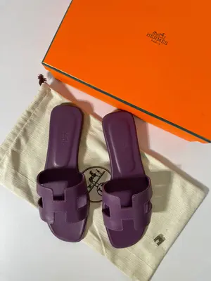 Hermes Oran Purple - Size 38 - Full handmade 