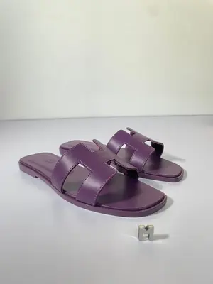Hermes Oran Purple - Size 38 - Full handmade 