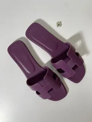 Hermes Oran Purple - Size 38 - Full handmade 