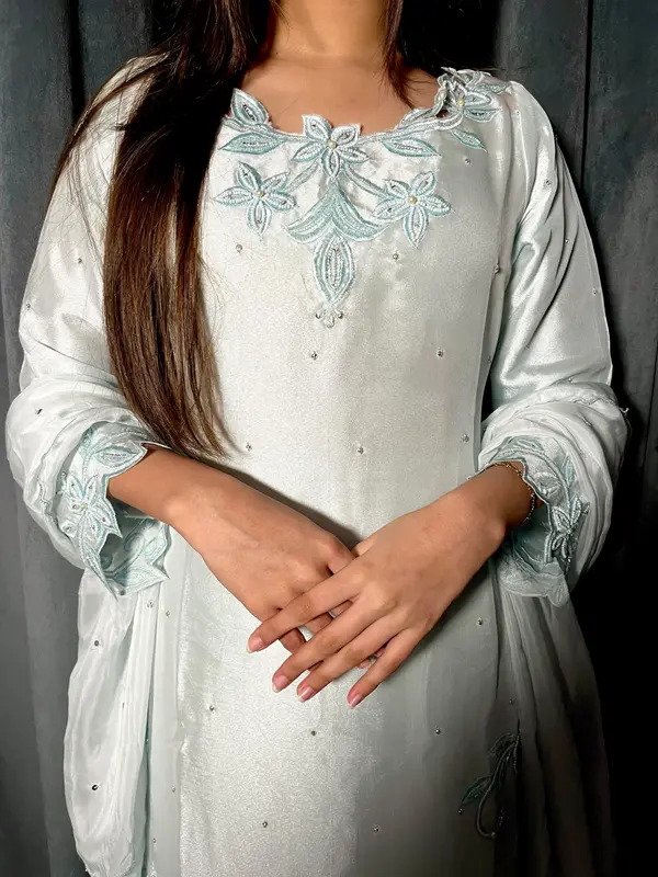 Ice Blue Formal Outfit – Shisha Silk / Shisha Net