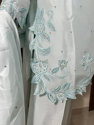 Ice Blue Formal Outfit – Shisha Silk / Shisha Net