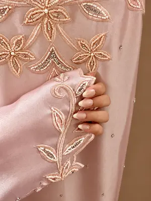 Pastel Blush Pink Formal Outfit – Shisha Silk / Shisha Net