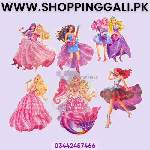 Barbie Spiral Cutouts Streamers Set - Spirals - Pink - Girls - Pack Of 12 