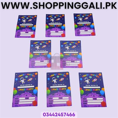 Cosmic Space Invitation Cards - 4 Inch By 3 Inch - Invitation Cards - Space Theme - Multicolor - Unisex - Pack Of 8