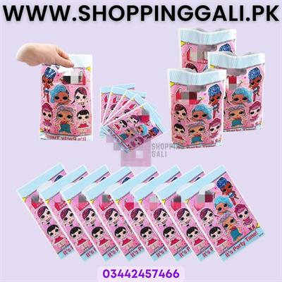 Lol Surprise Goody Bags - 10 x 6 Inch - Gift Bags - Lol Surprise Theme - Pink Blue - Girls - Pack Of 10