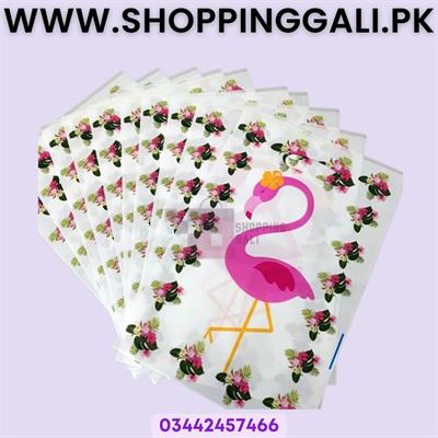 Flamingo Goody Bags - 10 x 6 Inch - Gift Bags - Flamingo Theme - Pink - Girls - Pack Of 10