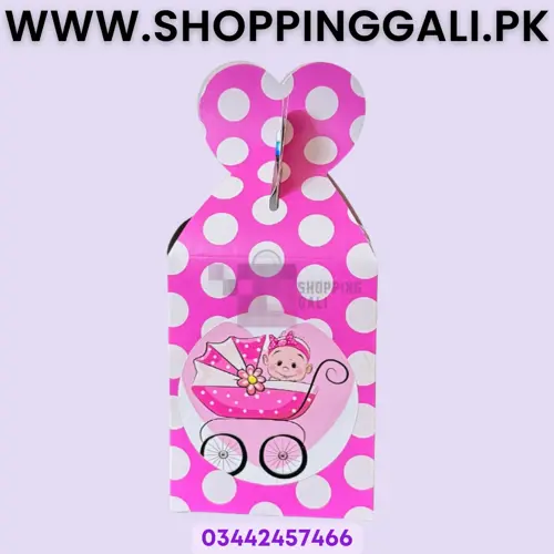Baby Girl Goody Box - 7 x 4 Inch - Gift Box - Baby Girl Theme - Pink - Girls - Pack Of 10