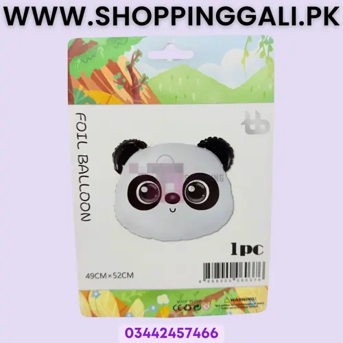 Panda Foil Balloon - 49cm x 52 cm - Foil Balloons - Black White - Pack Of 1
