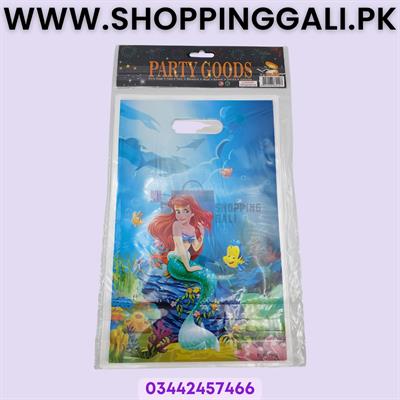 Mermaid Goody Bags - 10 x 6 Inch - Gift Bags - Mermaid Theme - Blue - Girls - Pack Of 10