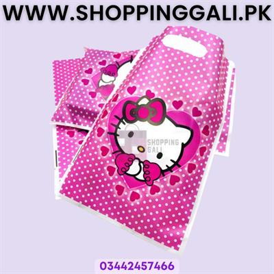 Hello Kitty Goody Bags - 10 x 6 Inch - Gift Bags - Hello Kitty Theme - Pink - Girls - Pack Of 10