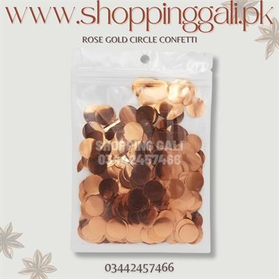 ROSE GOLD COLOR CONFETTI IN CIRCLE PERFECT FOR BALLOON FILLING