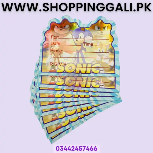 Sonic - Invitation Cards - Multicolors - Unisex - Pack Of 10