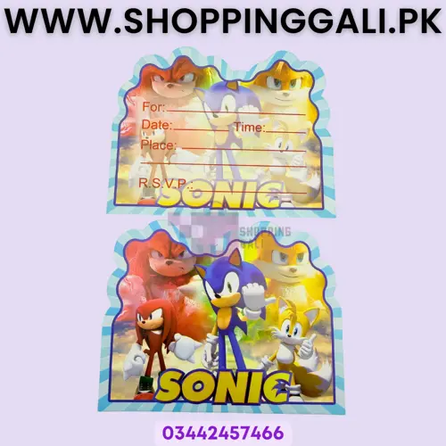 Sonic - Invitation Cards - Multicolors - Unisex - Pack Of 10