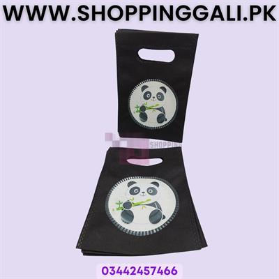 Panda Goody Bags - 8 x 6 Inch - Gift Bags - Panda Theme - Black - Unisex - Pack Of 10