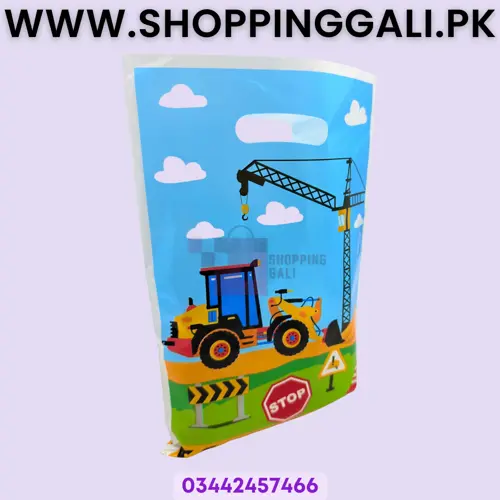 Construction Goody Bags - 10 Inch Height X 6.5 Inch Width - Multicolors - Boys - Pack Of 10 