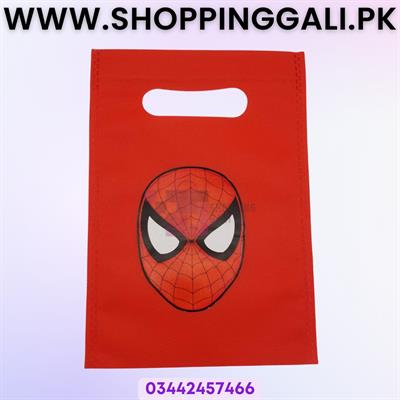 Spiderman Goody Bags - 8 x 6 Inch - Gift Bags - Spiderman Theme - Red - Boys - Pack Of 10