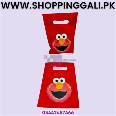 Sesame Streets Goody Bags - 8 x 6 Inch - Gift Bags - Sesame Streets Theme - Red - Unisex - Pack Of 10