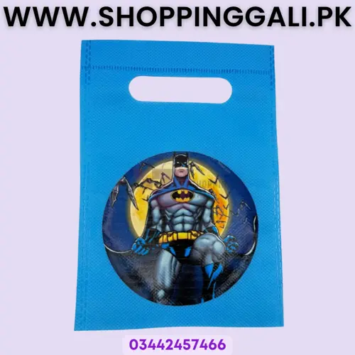 Batman Goody Bags - 8 x 6 Inch - Gift Bags - Batman Theme - Blue - Boys - Pack Of 10