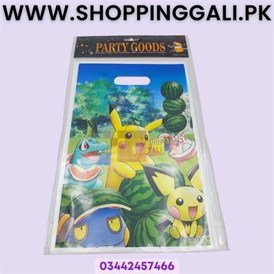 Pokemon Goody Bags - 10 x 6 Inch - Gift Bags - Pokemon Theme - Multicolors - Unisex - Pack Of 10